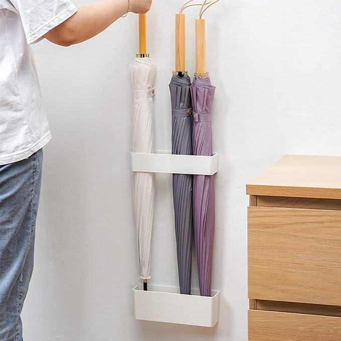 EKDJKK 2pcs Umbrella Stand Holder Umbrella Stand No Punching Required Durable Japanese Style Adjustable Wall Mounted Umbrella Storage Rack for Home Indoor