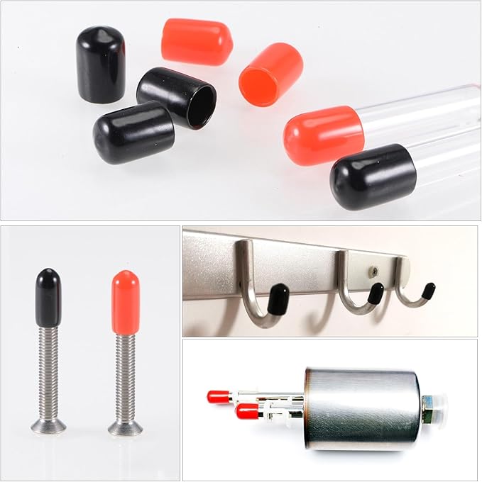 uxcell 20pcs Rubber End Caps 17mm ID Vinyl Round Tube Bolt Cap Cover Thread Protectors Gold