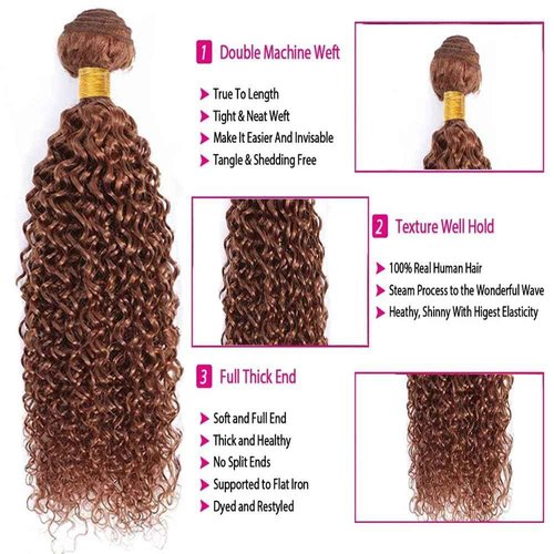 Condescension Human Hair Bundles 22 24 26 Inch Blonde Light Brown Jerry Curly Bundles Human Hair Unprocessed Brazilian Virgin Quick Weave Hair for Black Women