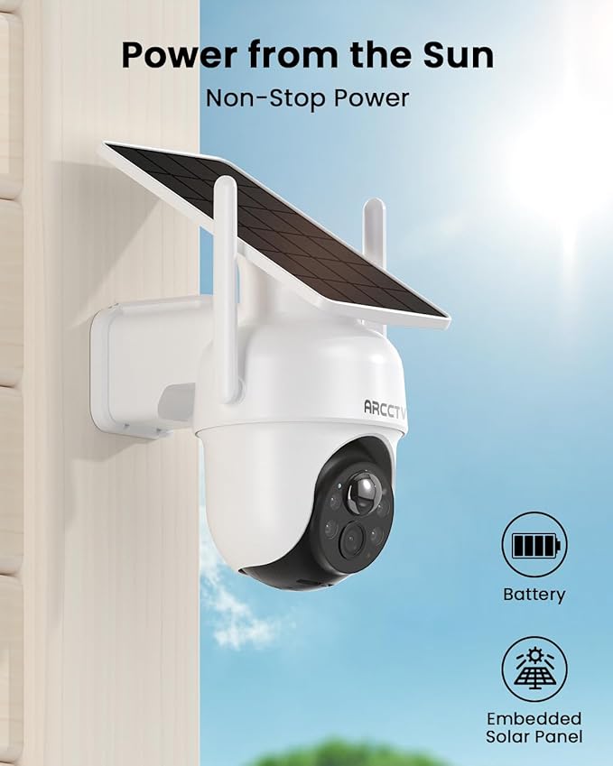 Security Cameras Wireless Outdoor, No Monthly Fee Solar Camera Outdoor Wireless, 4-Camera 2K Home Security Camera System with Base Station, Local Storage, PIR Motion Detection, Color Night Vision