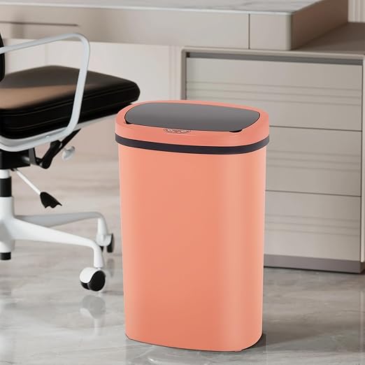 PayLessHere | 13 Gallon Plastic Trash Can | Pink | Automatic Touchless Lid with Motion Sensor | Kitchen Garbage Can with Waterproof Design | for Home, Office, Bathroom | Pack of 3