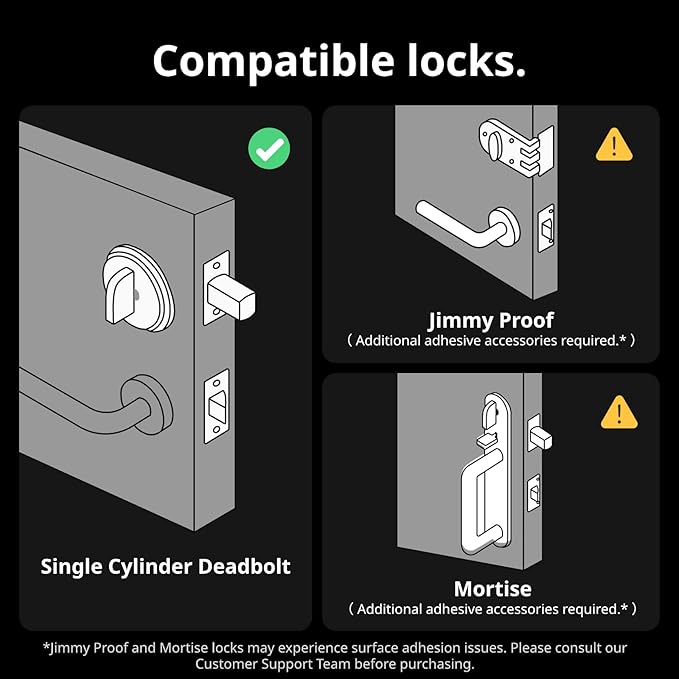 SwitchBot Smart Lock Pro Keyless Entry Door Lock, Smart Deadbolt Retrofit for Existing Deadbolt, No-Drill Install for Renters, Auto-Lock, Add Hub (Sold Separately) for Matter Siri, Alexa & Google