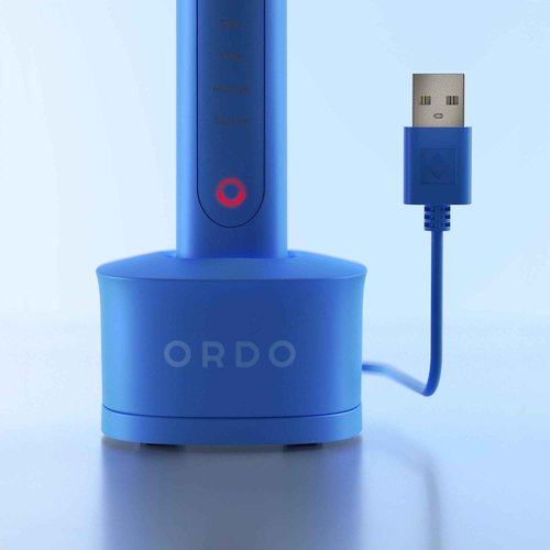 Ordo Sonic+ Electric Toothbrush for Adults, Advanced Smart Tech, 4 Brushing Modes, Fast Rechargeable, Sonic Toothbrushes Over 4 Weeks Battery Life, Silicone Polishing Element, USB Charger, Arctic Blue