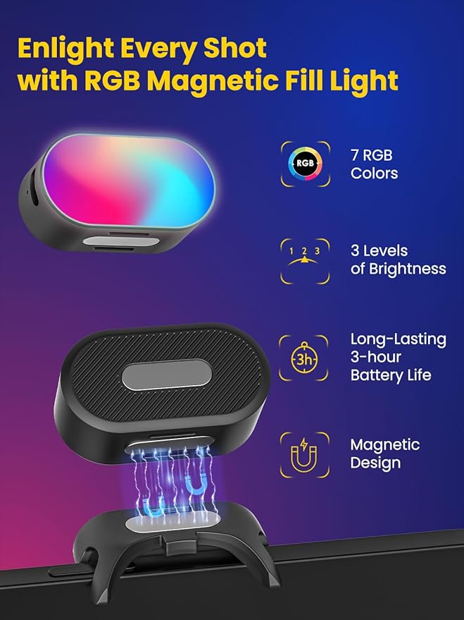 XE AI Version,Gimbal Stabilizer for Smartphone,NO APP AI Tracking, Gesture Control,360°Inception Gimbal, Magnetic RGB LED Light, Portable Hard Case for Camera, Smart XE AI& L20 &B30