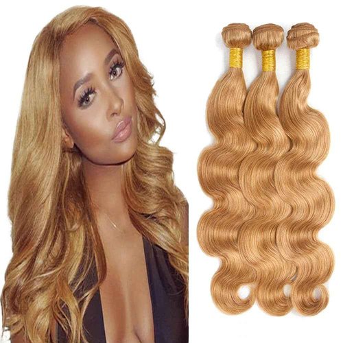 Giginger Brazilian Human Hair Bundles 22 24 26 Inch Honey Brown 27 Color Body Wave Bundles Human Hair Unprocessed Virgin Quick Weave Hair for Black Women
