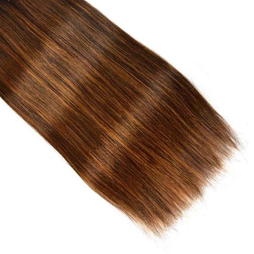 Giginger Straight Human Hair Bundles 24 26 28 Inch Brazilian Chocolate Brown Highlight P4/30 Straight Bundles Human Hair 100% Unprocessed Raw Quick Weave Hair for Black Women