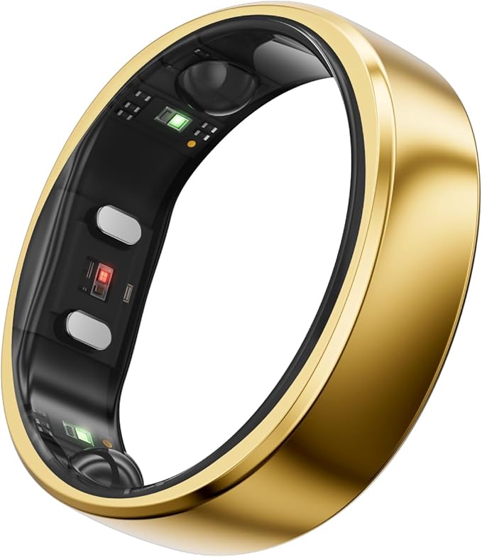 RingConn Gen 2, World’s First Smart Ring with Sleep Apnea Monitoring, No APP Subscription, 12-Day Battery Life, Stress/Heart Rate/Women's Health Tracker, Android & iOS Compatible (Gold, Size 11)