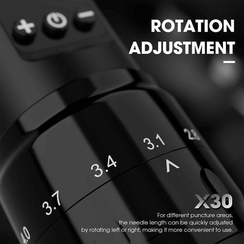 Filter Tattoo Gun - 7 Strokes 2.0-4.0mm Tattoo Machine Pen with Extra OLED Digital Display 1600mAh Battery Power Rotary Tattoo Gun for Beginners and Artists (X30 Black)