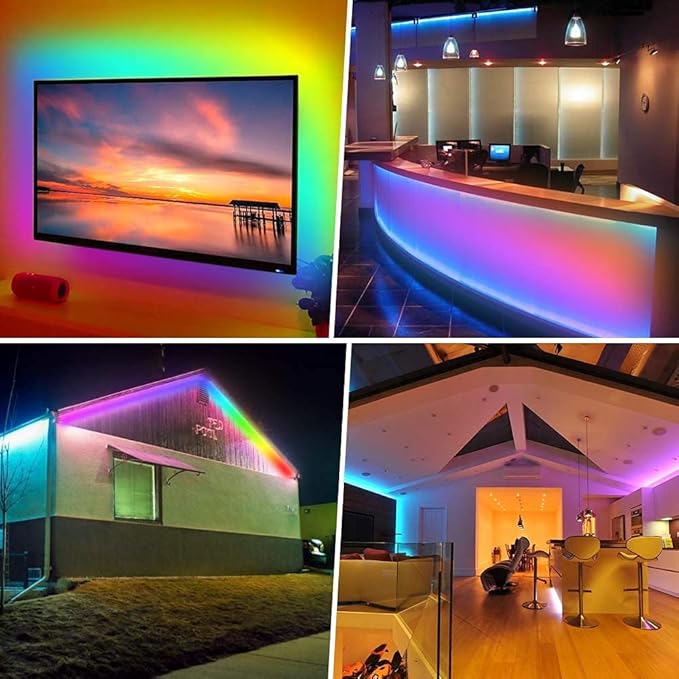 WS2812B RGB LED Strip, Individually Addressable LED Strip, Chasing Effects Dream Color 5050SMD 3.2FT 144 LED Pixel Strip Rope Light DC 5V (White PCB 1M 144Pixels/m Waterproof IP67)