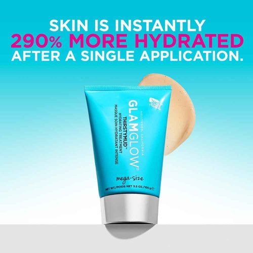 Glamglow THIRSTYMUD Hydrating Treatment Face Mask | Strengthens Skin Barrier, 24H Hydration + Soothes Skin with Hyaluronic Acid, Full Size Set, 3.5 Ounce