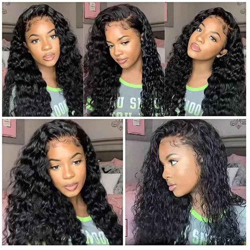 Water Wave Bundles Human Hair 20 22 24 Inch Deep Wave Bundles 10A Brazilian 100% Unprocessed Virgin Human Hair Wet and Wavy Bundles Double Weft Water Curly Weave 3 Bundle Natural Black