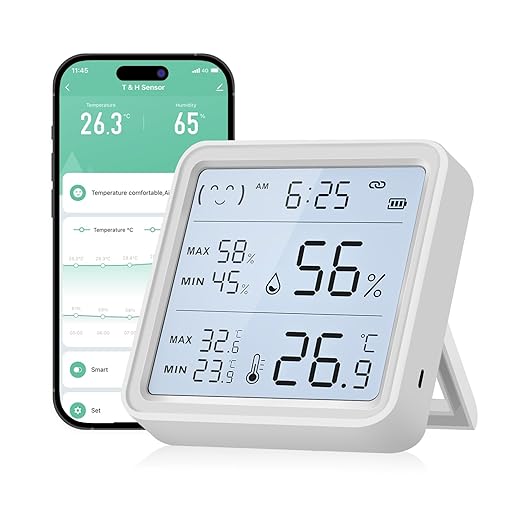eMylo WiFi Thermometer Hygrometer, IP65 Indoor Smart Temperature Humidity Monitor with 3 Outdoor Wireless Sensors Kit