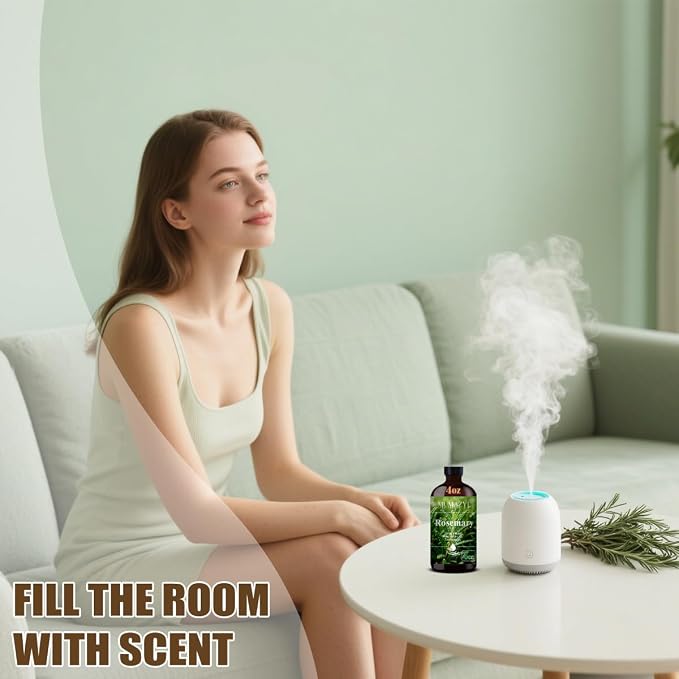 Rosemary Essential Oil, Rosemary Oil 4 Fl Oz 120ML for Diffuser Humidifier Yoga Cleaning DIY Candle Soap Making MUMAZYL Essential Oils