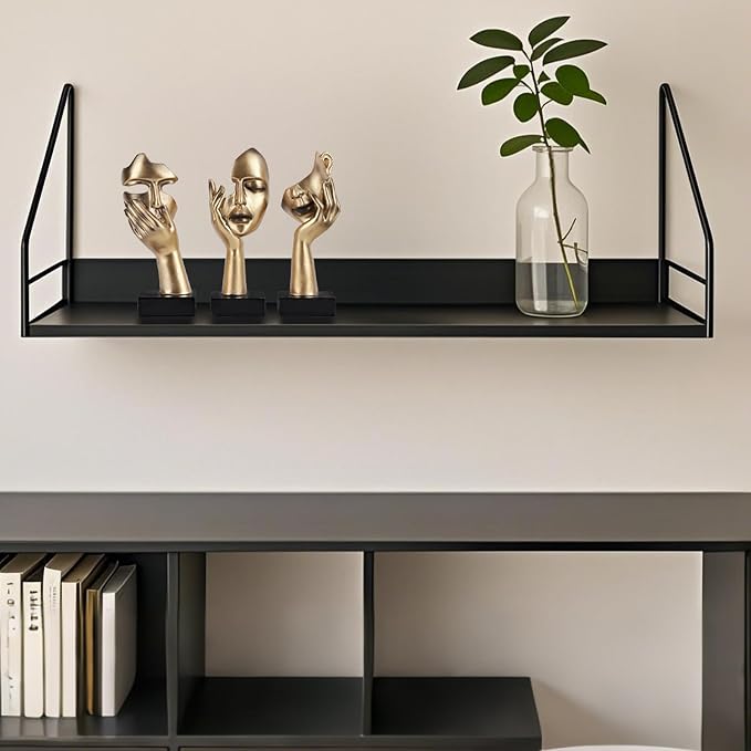 3 Pcs Thinker Small Statue Set - Black Gold Home Decor Abstract Art Figurines for Shelves, Living Room Coffee Table, Office Desktop (3 Pcs Gold, 6")