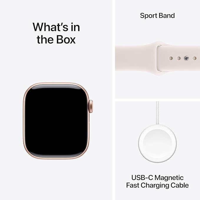 Apple Watch Series 11 [GPS 42mm] Smartwatch with Rose Gold Aluminium Case with Light Blush Sport Band - S/M. Sleep Score, Fitness Tracker, Health Monitoring with AppleCare+ (2 Years)
