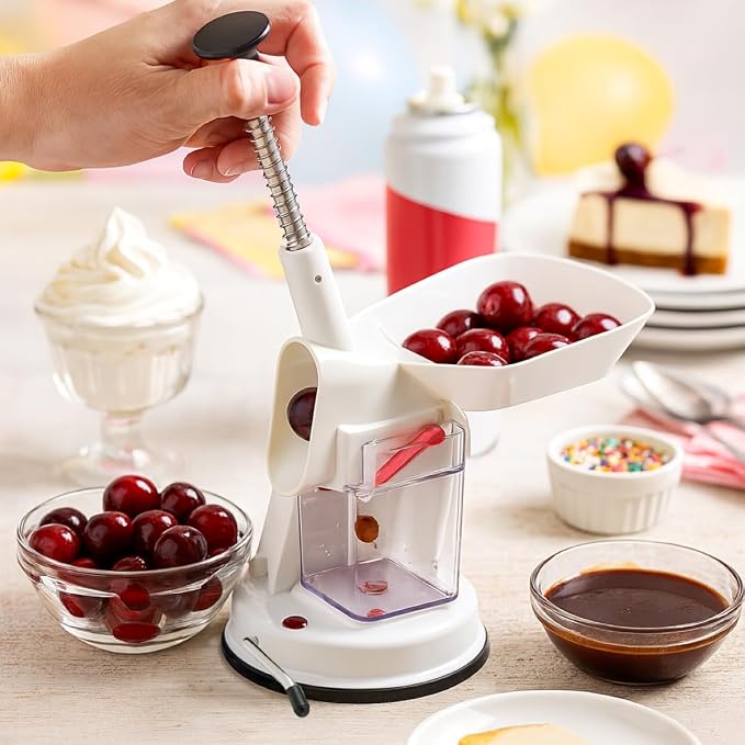 Mrs. Anderson’s Baking Deluxe Cherry Pitter with Suction Base, BPA Free, 11-Inches x 7.5-Inches x 4.5-Inches