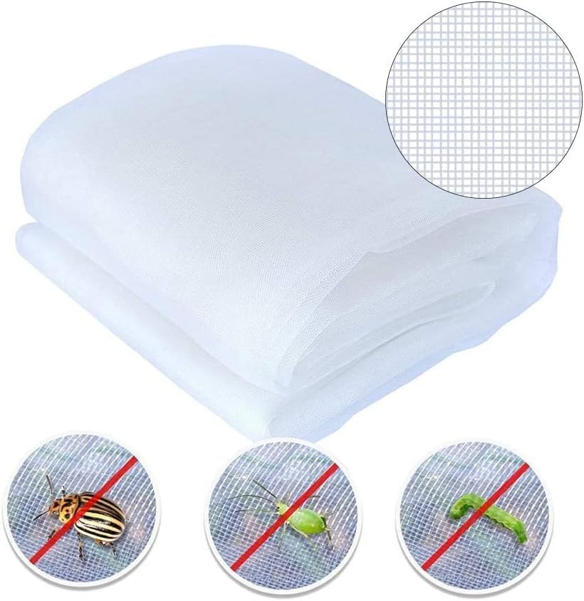 Agfabric Garden Netting 8.2'x32' Insect Pest Barrier Bird Netting for Garden Protection,Row Cover Mesh Netting for Vegetables Fruit Trees and Plants,White