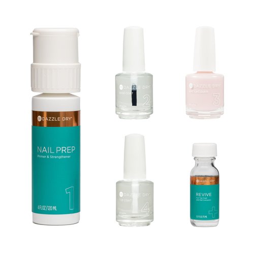 Dazzle Dry Full System Kit - Strawberry Macaron - A semi-sheer pale strawberry with lavender undertones. (0.5 fl oz)
