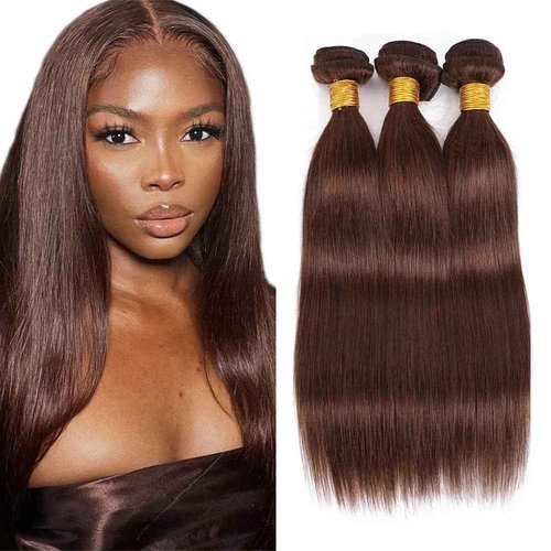 Condescension Human Hair Bundles 26 28 30 Inch Color 4 Straight Wave Human Hair Bundles Unprocessed Brazilian Virgin Hair for Black Women