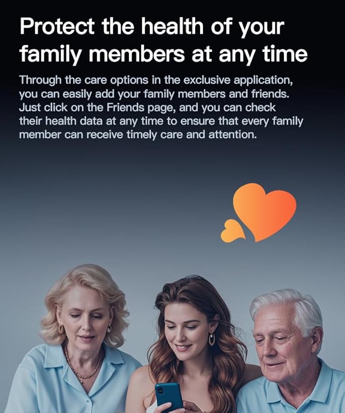 Heart rate monitoring, Blood oxygen monitoring, Pressure monitoring, HRV Lorenz scatter plot, Step counting Exercise, Remote care, 24/7 scientific sleep, Photo taking, Blood components (Black, 12)