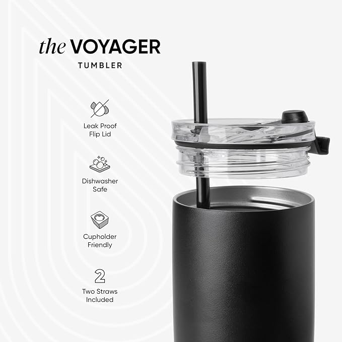 Simple Modern Voyager Tumbler with Flip Lid | Travel Coffee Mug | Insulated Stainless Steel Cold Brew Iced or Hot Coffee Cup | Gifts for Women Men Her Him | 12oz, Violet Dreams
