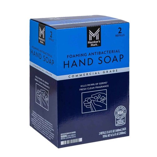 Proforce/Members Mark Commercial Foaming Antibacterial Hand Soap 2 pack Refills YuOuvB, 2Packs (67.6 FL oz)