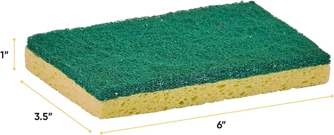 Kitchen Large Sponges for Washing Dishes, Non-Scratch Cellulose Dish Scrub Sponges, Cleaning Sponges for Household Use, Safe Cleaning Products, Kitchen Sponges Pack of 12, by Superio