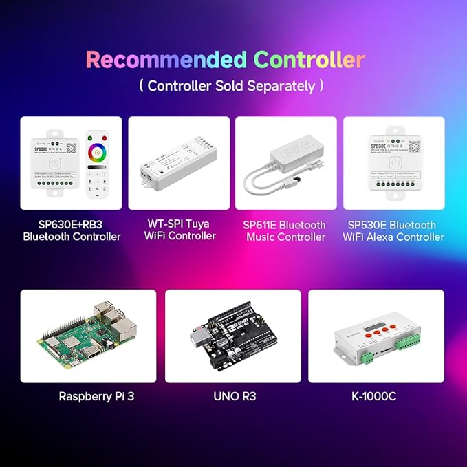BTF-LIGHTING FCOB IP66 WS2811 IC RGB COB LED Strip 864LED/m Flexible High Density Color Chasing Uniform Light DC12V 9.8FT 24IC/m 12mm Width for Lighting Project(No Adapter or Controller)