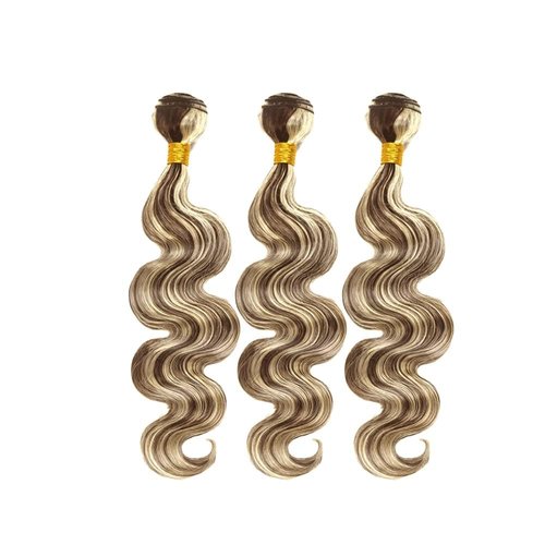 Giginger P4/613 Chocolate Brown Blonde Body Wave Human Hair Bundles 16 18 20 Inch Highlight Body Wave Bundles Weave Bundles Human Hair 4/613 Human Hair Bundles