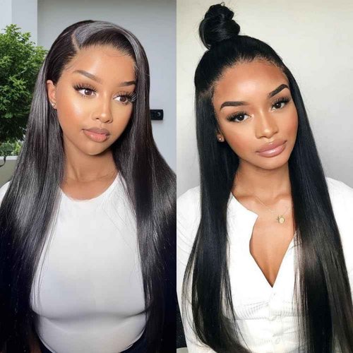 Kareenma Straight Bundles Human Hair 16 18 20 22 Inches 100% Unprocessed Brazilian Virgin Hair Straight Weave Human Hair Bundles 4 Bundles Human Hair Extensions