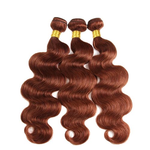 Giginger Bundles Human Hair 18 20 22 Inch Reddish Brown Body Wave Bundles Color 33 Human Hair Body Wave Unprocessed Quick Weave Soft Sewn In Hair Extensions for Black Women