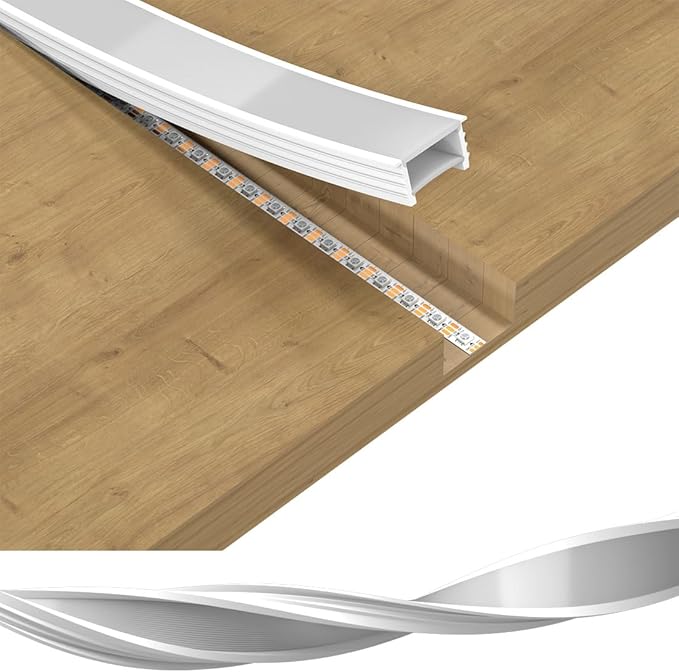 BTF-LIGHTING Silicone LED Channel System 49.2Ft Flexible Milky White Cover DIY Spotless Tube for ≤30mm Width LED Strip,Neon Rope Light Channel Diffuser, for Kitchen Cabinet, Room, Patio(No LED Strip)