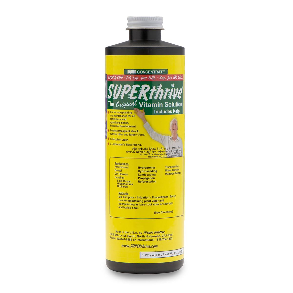 SUPERthrive Plant Vitamin Solution 1 pt + Organic 4-4-4 All-Purpose Fertilizer Set, 2 Pack