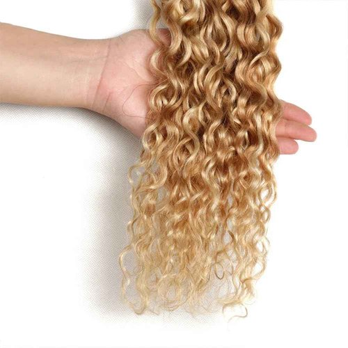 Giginger P27/613 Blonde Jerry Curly Human Hair Bundles 20 22 24 Inch Highlight Honey Blonde Jerry Curly Bundles 100% Unprocessed Raw Quick Weave Hair for Black Women