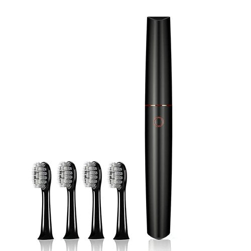 Generic JDHAVMOS Sonic Toothbrush-Rechargeable, Ultra Whitening 40,000 VPM Powerful Electric Toothbrush and Cleaning Station,Black(Pack of 4Brush Heads &1Travel Case &Toothbrush Holder)