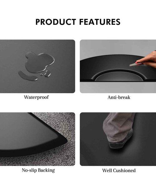 Artist hand 3 ft. x 5 ft. Barber Chair Mat Salon & Barber Shop Chair Anti-Fatigue Mats Comfort Salon Chair Mat,Semi Circle - 1/2 in. Thick,Black