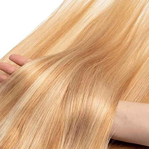 Giginger Bundles Human Hair P27/613 Blonde Straight Human Hair Bundles 26 28 30 Inch Highlight Honey Blonde Unprocessed Quick Weave Soft Sewn In Hair Extensions for Black Women