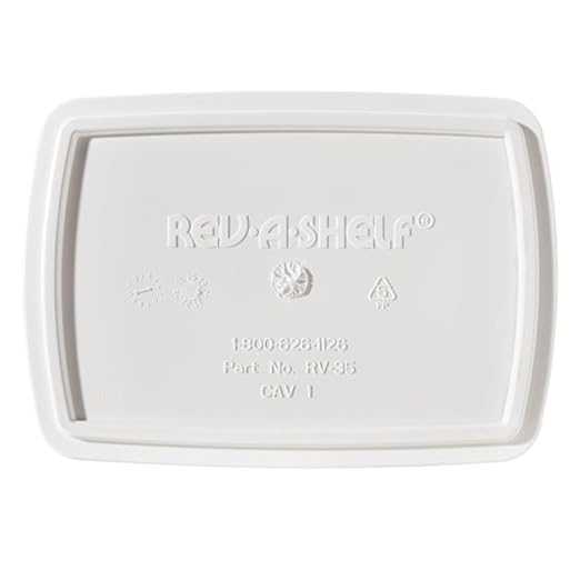 Rev-A-Shelf 35 Quart Polymer Replacement Trash Bin, Recycle Waste Garbage Container for Kitchen Cabinet Pullouts, White, RV-35-52 - Large Plastic Bin for Home and Office