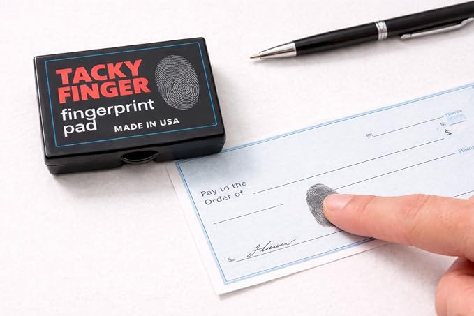 Inkless Fingerprint Pad – Black (3-Pack), Quick-Dry No-Mess Thumbprint Ink Pad for Notary Public and ID Verification, Non-Toxic & Reusable