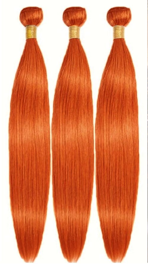 Giginger Brazilian Human Hair Bundles 18 20 22 inch Orange Straight Bundles 350 Color Ginger Orange Unprocessed Virgin Quick Weave Hair for Black Women
