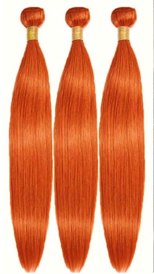 Condescension Human Hair Bundles 26 28 30 inch Orange Burnt Orange 350 Straight Wave Bundles Human Hair Unprocessed Brazilian Virgin Hair for Black Women