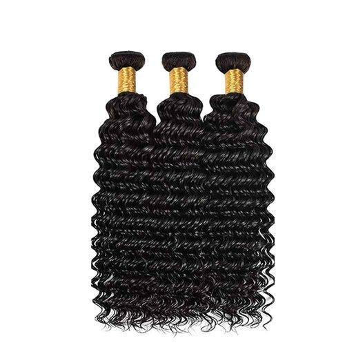 30 32 34 Inch Raw Deep Wave Bundles Human Hair Natural Black Color Unprocessed Brazilian Virgin Hair Loose Deep Wave Bundles Human Hair