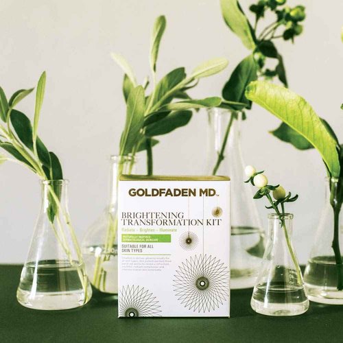 GOLDFADEN MD Brightening Transformation Kit | Advanced Skin Care Regime For Face | Includes Doctors Scrub Microdermabrasion Exfoliator, Pure Start Cleanser & Bright Eyes Eye Cream | 3 Pc Set