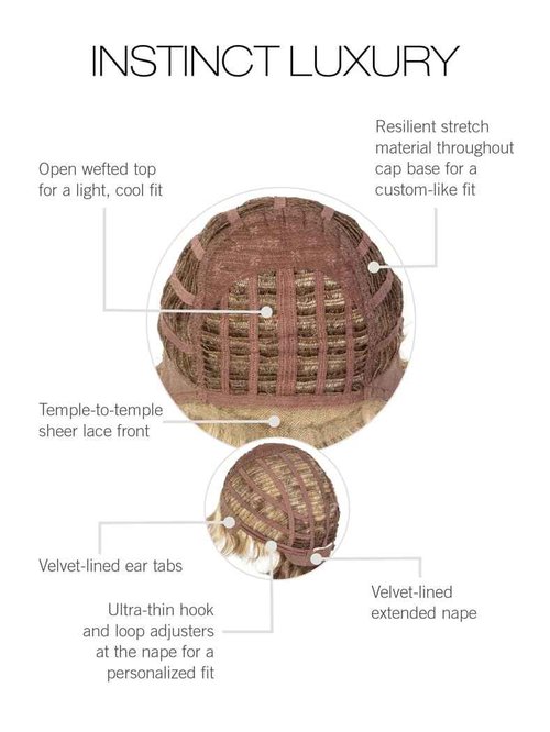 GABOR Instinct Luxury Short Wavy Shag Wig With Extended Lace Front by Hairuwear, Petite Average Size Cap, G630+ Chocolate Copper Mist