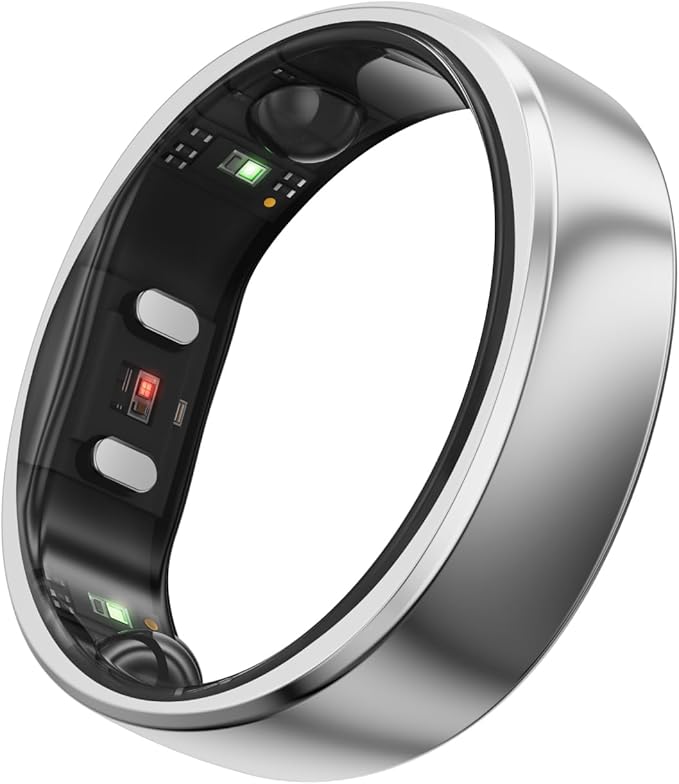 RingConn Gen 2, World’s First Smart Ring with Sleep Apnea Monitoring, No APP Subscription, 12-Day Battery Life, Stress/Heart Rate/Women's Health Tracker, Android & iOS Compatible (Silver, Size 6)