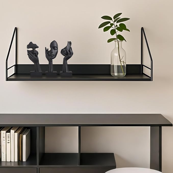 3 Pcs Thinker Small Statue Set - Black Art Abstract Home Accent Figurines for Decor Bedroom, Shelves, Living Room Coffee Table, Office Desktop (3 Pcs Black, 6")
