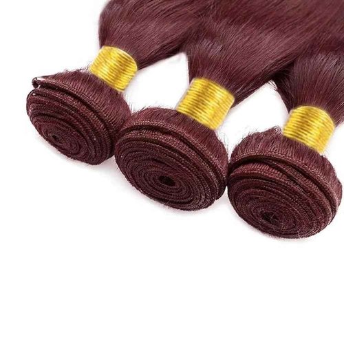 Condescension Human Hair Bundles Burgundy 99J Straight 26 28 30 Inch Bundles Human Hair 100% Unprocessed Burgundy Soft Sewn In Hair with Double Weft for Black Women