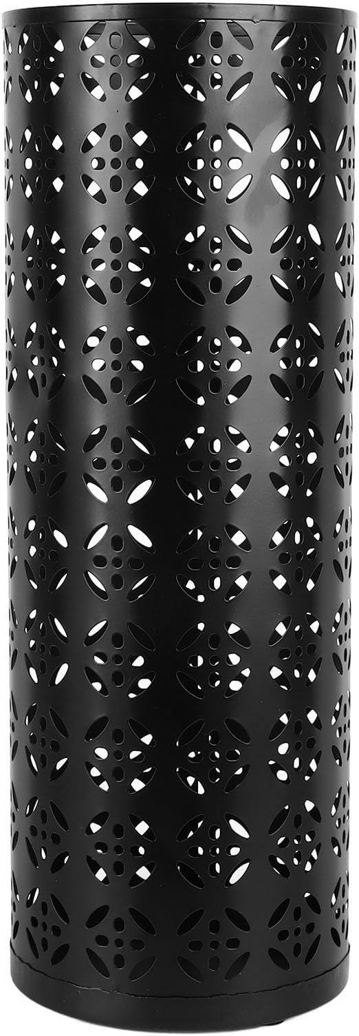 Zerodis Large Round Hollow Design Metal Umbrella Holder, Stylish Gold Finish Steel Umbrella Stand for Entryway, Home Office, and Outdoor Use (M)