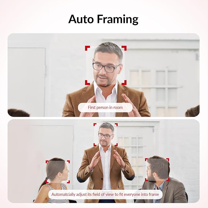AV Access Conference Room Camera, Cascaded Up to 3 Mics for Large Room, 120° FOV 4K Webcam with 4 Microphones, Auto Framing, Speaker Tracking, Video Bar with 3.5mm Audio Out Dual Stereo Speakers