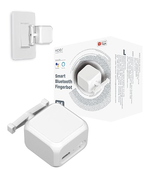 MOES Rock Switch Fingerbot 3nd Generation, Timer Control Work with Smart Life App, Add MOES Tuya Bluetooth Hub Make it Compatible with Alexa and Google Home(Need BLE Hub